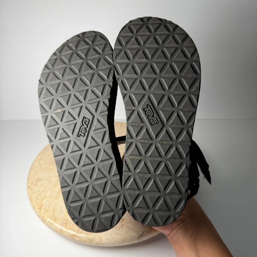 Teva Midform Universal Sandals 7 Black Platform Strappy Hiking 1090969